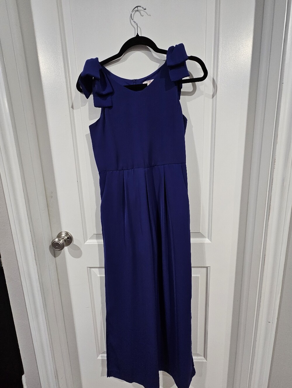 GB girls Royal Blue Sleeveless Maxi with Shoulder Bow Accents